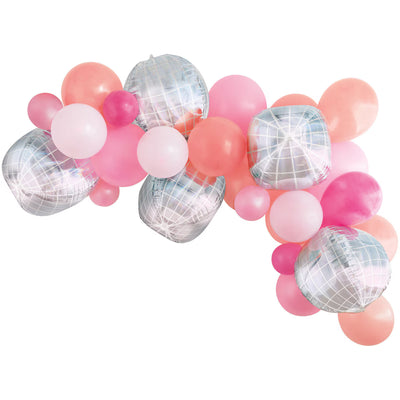 Balloon Arch Kit - Rose Gold & Disco Ball - Kit Includes 25 Balloons