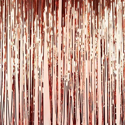 Foil Fringe Curtain Rose Gold