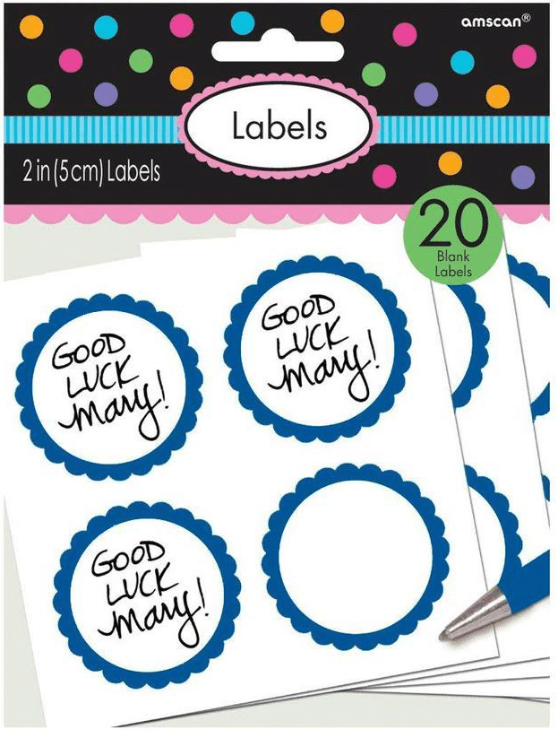 Royal Blue Scalloped Blank Labels 5cm (20pk)