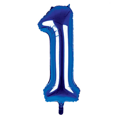 Royal Blue Foil Number Balloon - 1 (42cm x 110cm)