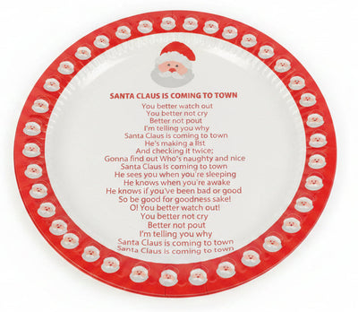 Santa is Coming to Town Christmas Plates 10pk