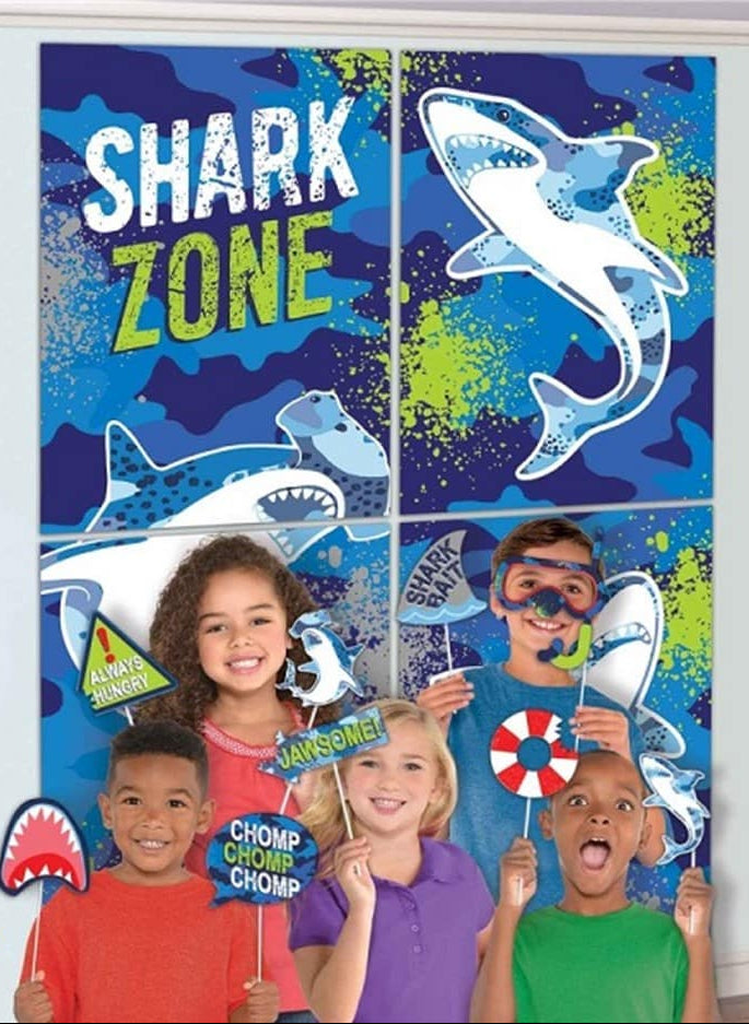 Shark Birthday Scene Setter & Assorted Photo Props
