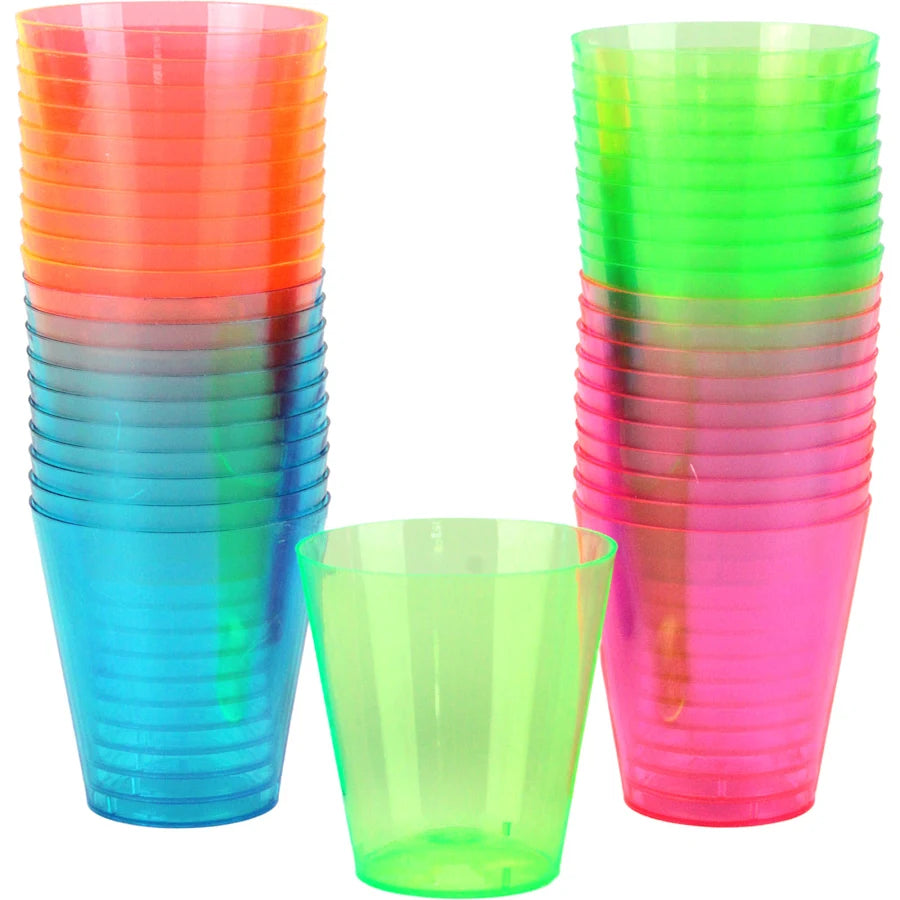 41 Plastic Neon Shot Glasses 59ml