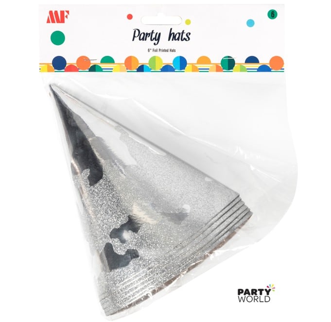 Silver Party Hats (6pk)