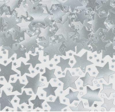 Silver Mini Foil Stars Confetti 14g