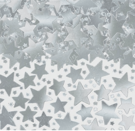 Silver Mini Foil Stars Confetti 14g
