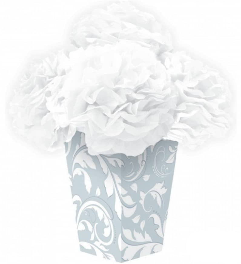 Silver Table Decoration Centerpiece (Vase & Flowers)