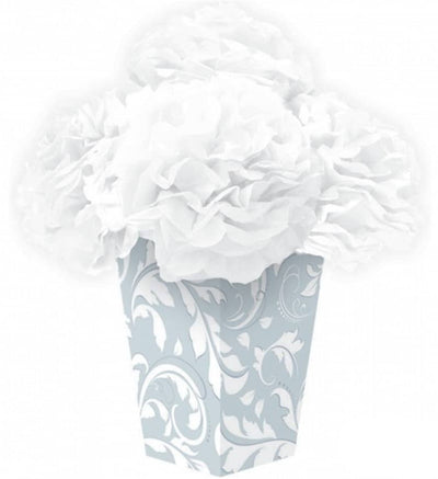 Silver Table Decoration Centerpiece Vase & Flowers