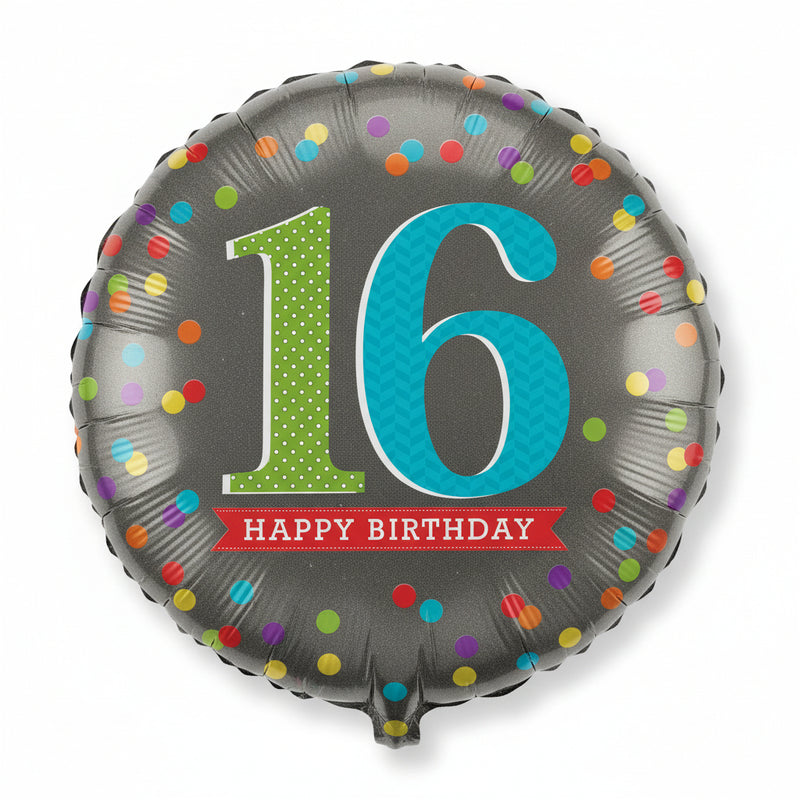 Foil Balloon 18"Happy 16th Birthday Silver