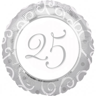Foil Balloon 25th Silver Anniversary
