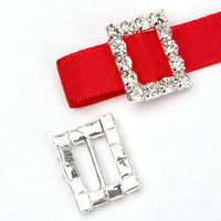 Diamante Square Buckle - 15mm Ribbon Slider (10pk)