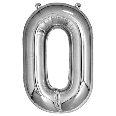 Foil Balloon Number Silver "0"