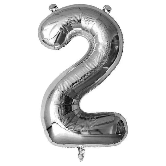 Foil Balloon Number Silver "2"