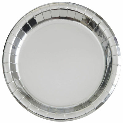 Silver Foil Paper Plates 8pk 22cm