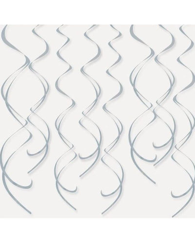 Hanging Swirls - Silver 8pk
