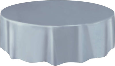 Plastic Table Cover Round - Silver