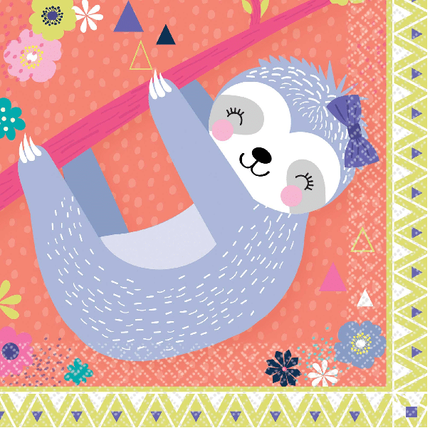 Sloth Beverage Napkins (16pk)