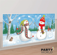 Winter Snowman Scene Setter Backdrop 165 x 165 cm