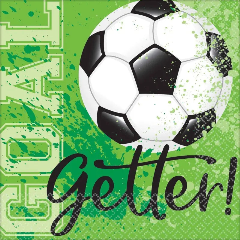 Soccer Party Goal Getter Beverage Napkins (36)