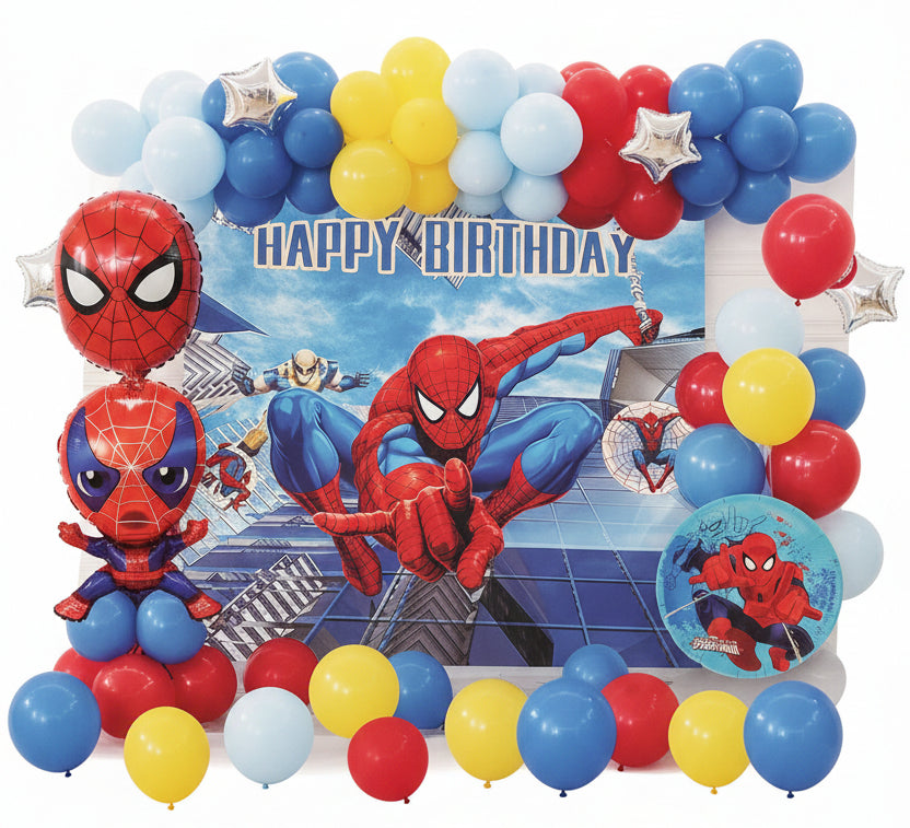 Happy Birthday Spiderman Balloon Set 47pk