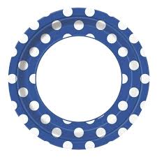Polka Dot Paper Plates 9" Royal Blue (8)