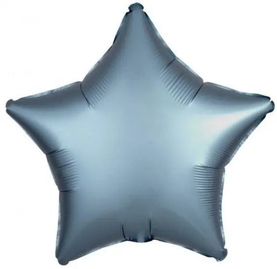 Foil Balloon Luxe Steel Blue Star