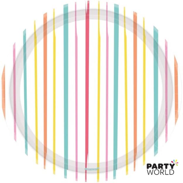 Summer Stripes Paper Plates 9in (8pk)