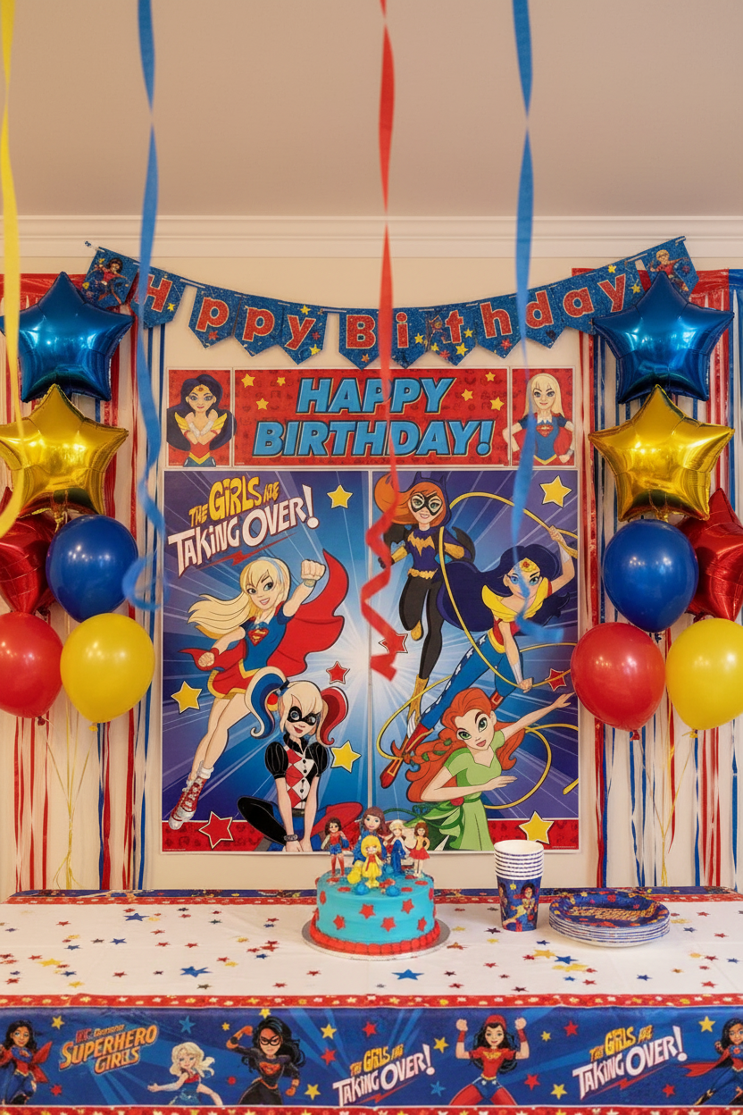 Superhero Girls Wall Decorating Kit Backdrop
