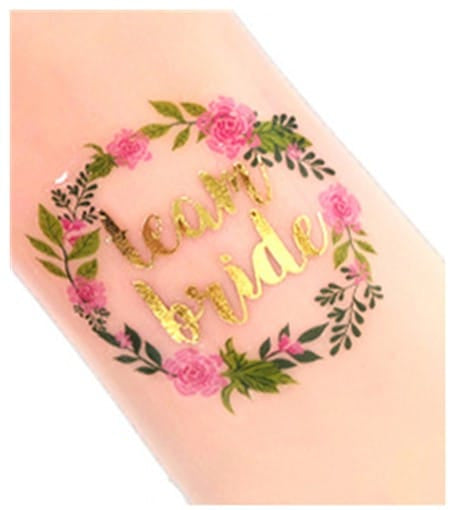 Team Bride Botanical Temporary Tattoo