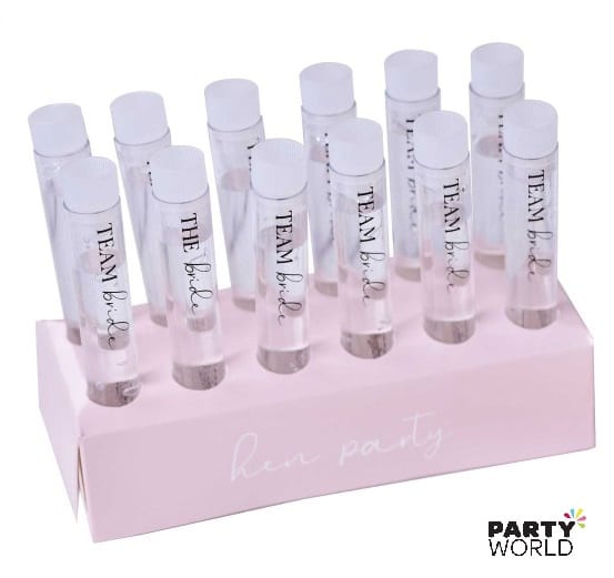 11x Team Bride & 1x The Bride Shot Tubes with Tray