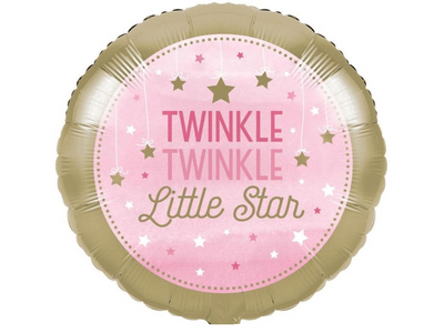 Twinkle Little Star Pink Foil Balloon 45cm