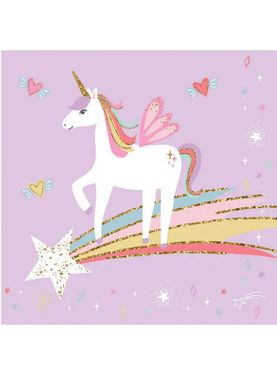 Unicorn Glitter Napkins 20pk