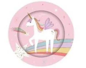 Unicorn Glitter Plates 8pk