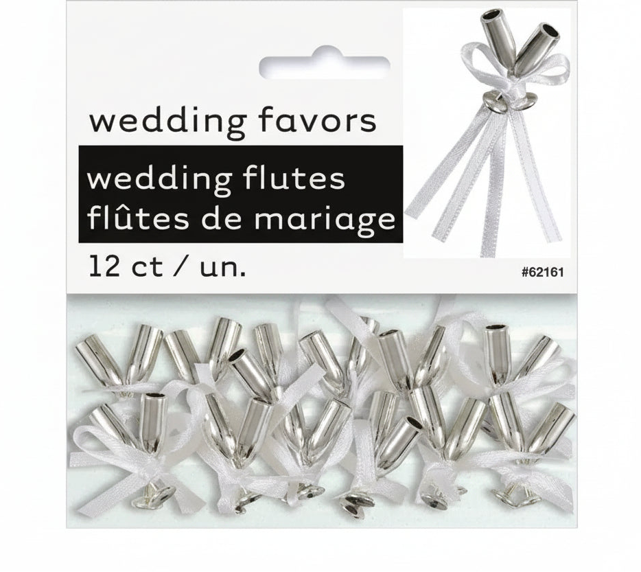 Silver Mini Flute Favours (12)