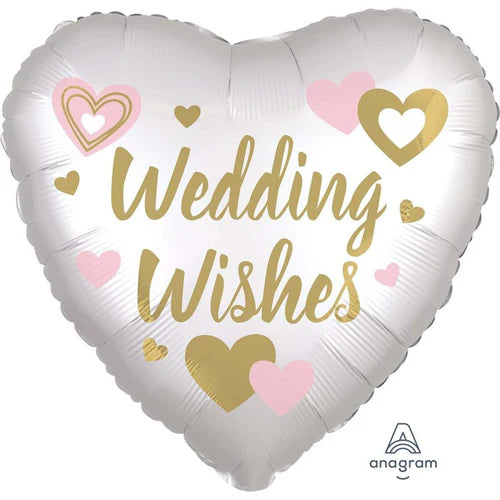 18" Foil Balloon Heart - Wedding Wishes