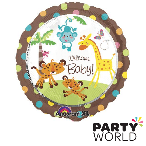 Animals of the Rainforest Welcome Baby Foil Balloon 45cm