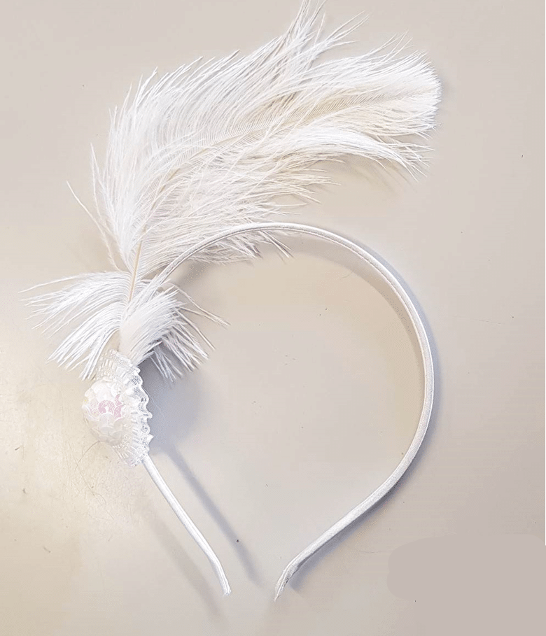 White Feather Headband