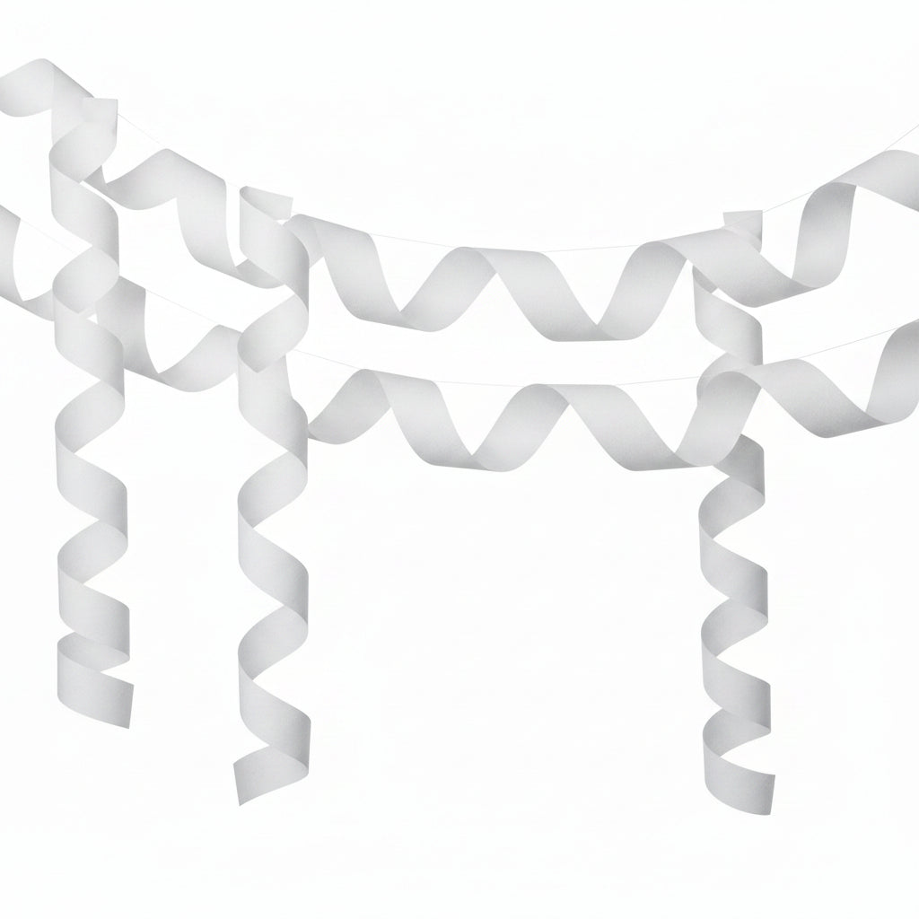 Crepe Streamers 24m White 2pk