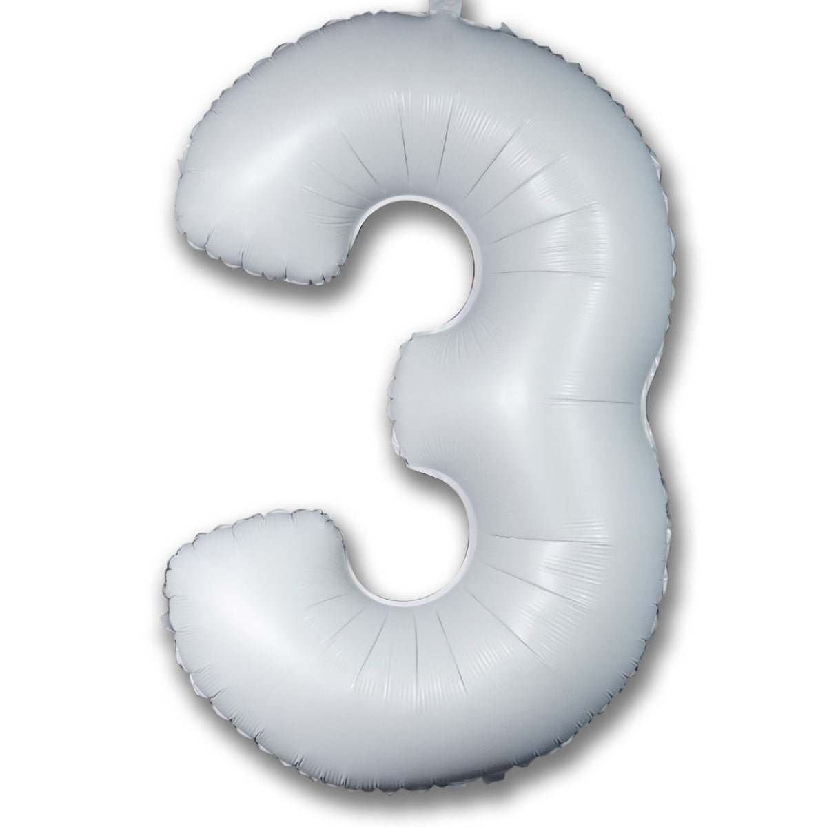 Foil Balloon Number Satin White "3"