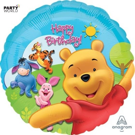 Winnie The Pooh Birthday Foil Balloon 45cm