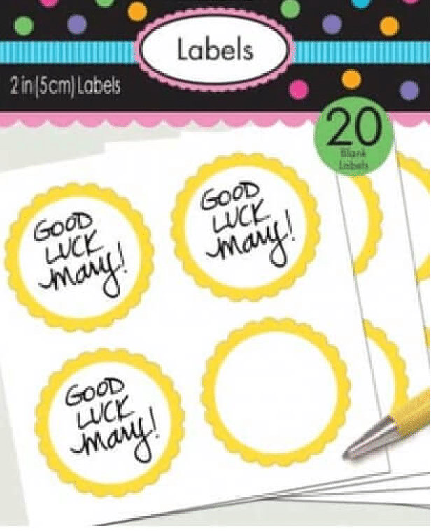 Yellow Scalloped Blank Labels 5cm (20pk)