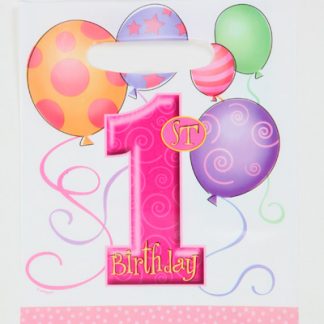 1st Birthday Lootbags 8pk Pink