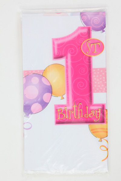 1st Birthday Table Cover Pink
