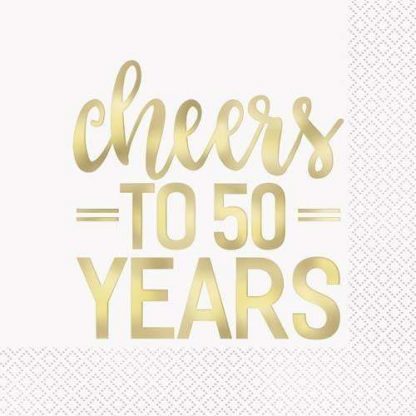 "Cheers To 50 Years" napkins 16pk