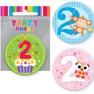 Badge Small 2nd Birthday Assorted