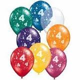 Balloon Single 4th Birthday Assorted