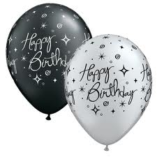 Balloon Single Happy Birthday Black