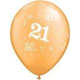 Balloon Single 21st Gold