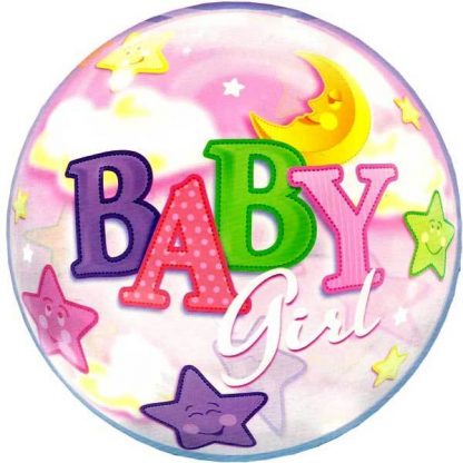 Bubble Balloon Baby Girl Stars & Moon