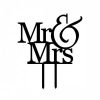 Wedding Cake Topper "Mr & Mrs" - Black